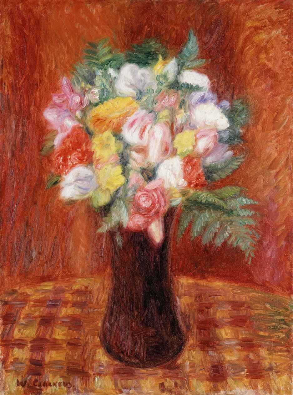 Csokor lila vázában alkotó: William James Glackens
