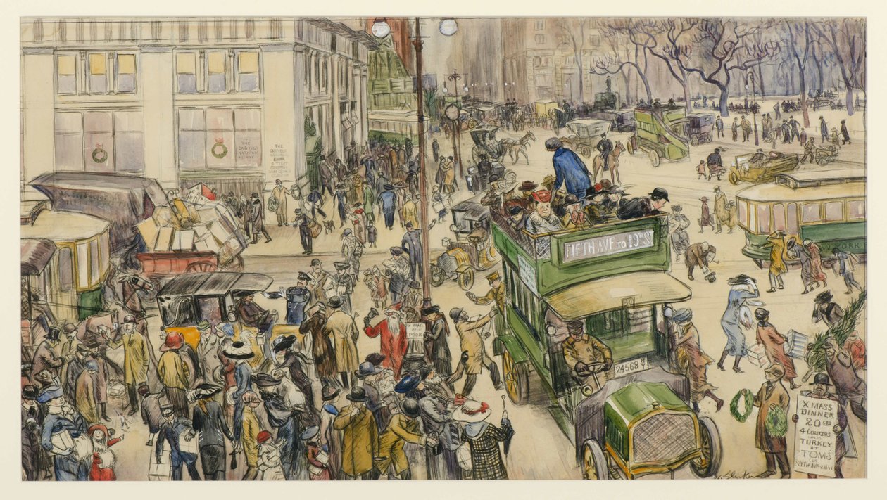 Karácsonyi vásárlók, Madison Square, 1912 alkotó: William James Glackens
