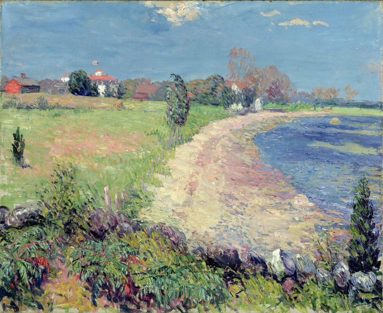 Curving Beach, New England (olaj, vászon) alkotó: William James Glackens