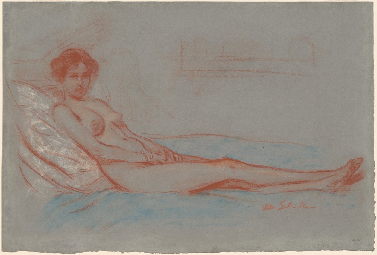Fekvő női akt alkotó: William James Glackens