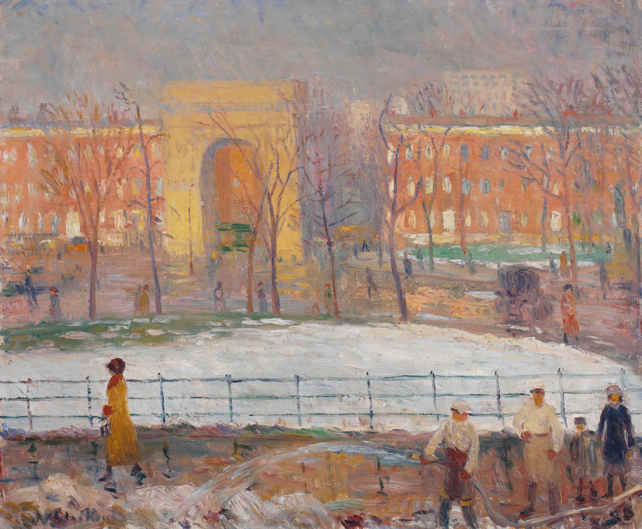 Street Cleaners, Washington Square alkotó: William James Glackens