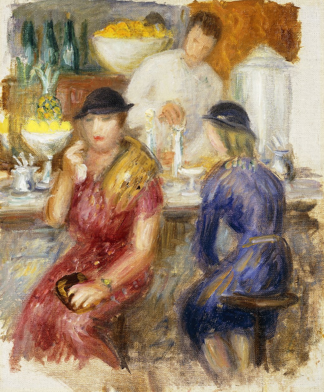 Tanulmány a "The Soda Fountain"-hoz alkotó: William James Glackens