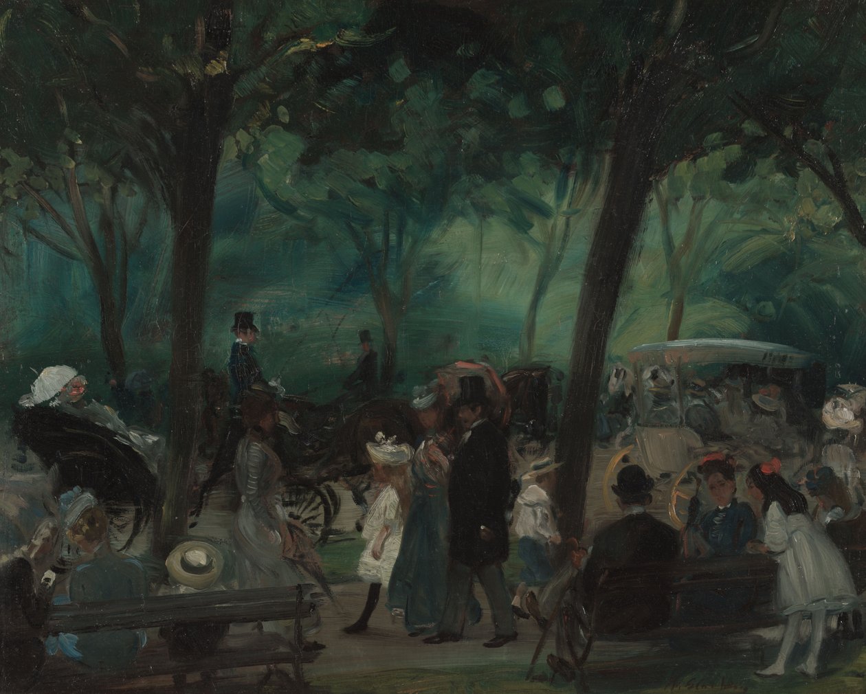 The Drive, Central Park, 1905 körül alkotó: William James Glackens