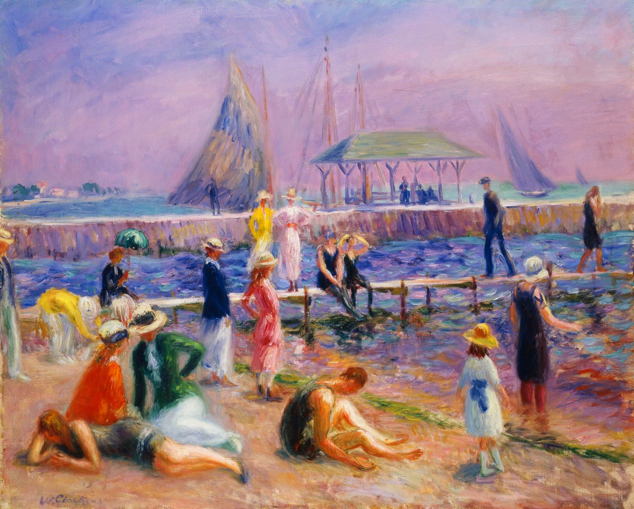 Town Pier - Blue Point, Long Island alkotó: William James Glackens