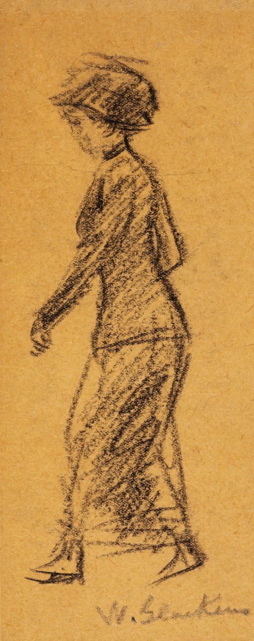 Nő balra sétál alkotó: William James Glackens