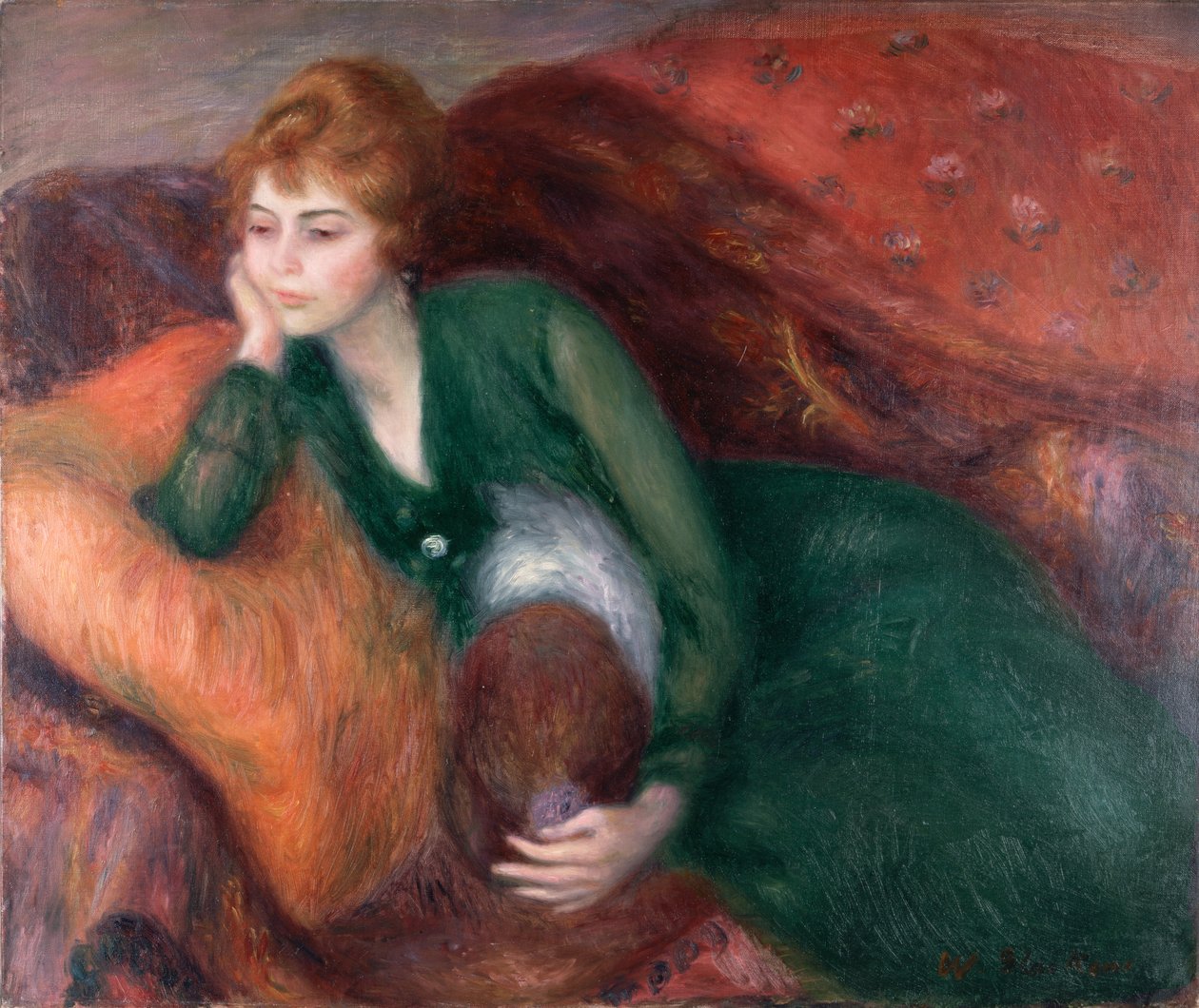 Fiatal nő zöldben, 1915 körül (olaj, vászon) alkotó: William James Glackens