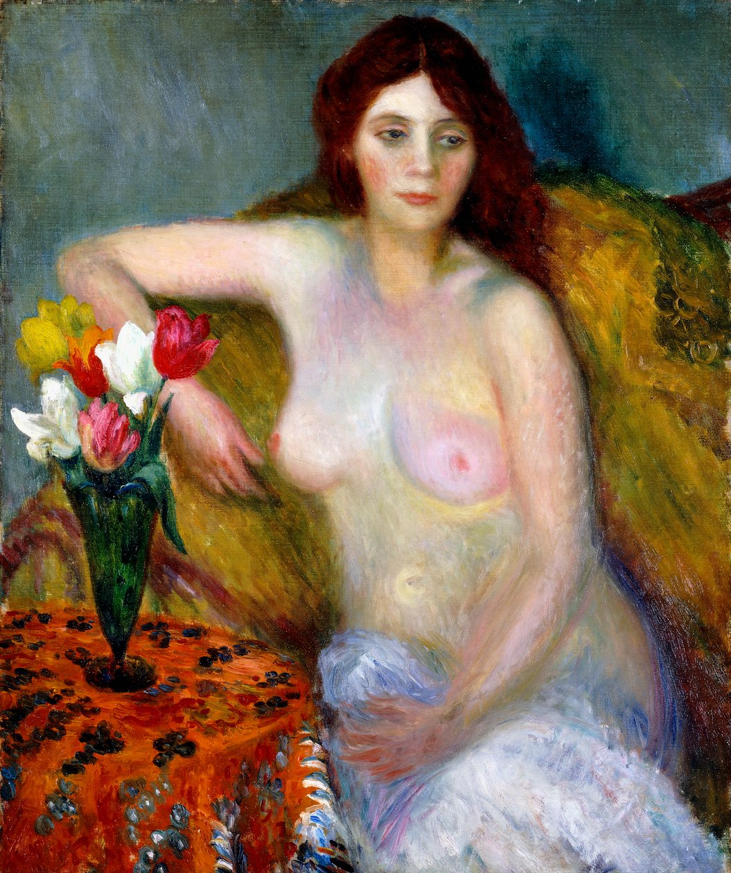 meztelen tulipánokkal alkotó: William James Glackens