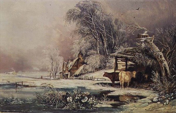 Csökkenő nap télen alkotó: William James Muller