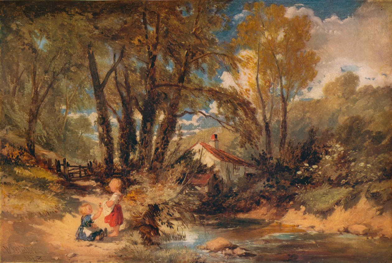 Egy walesi patak, 1843 alkotó: William James Muller