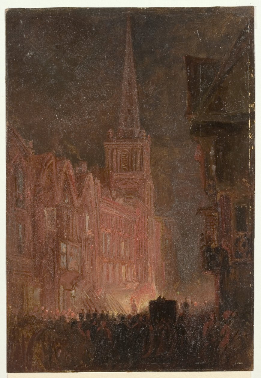 Bristol Riots: Csapatok felvonulnak a Corn Street felé alkotó: William James Muller