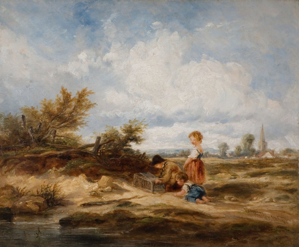Hampstead Heath – A madárcsapda, 1845. alkotó: William James Muller