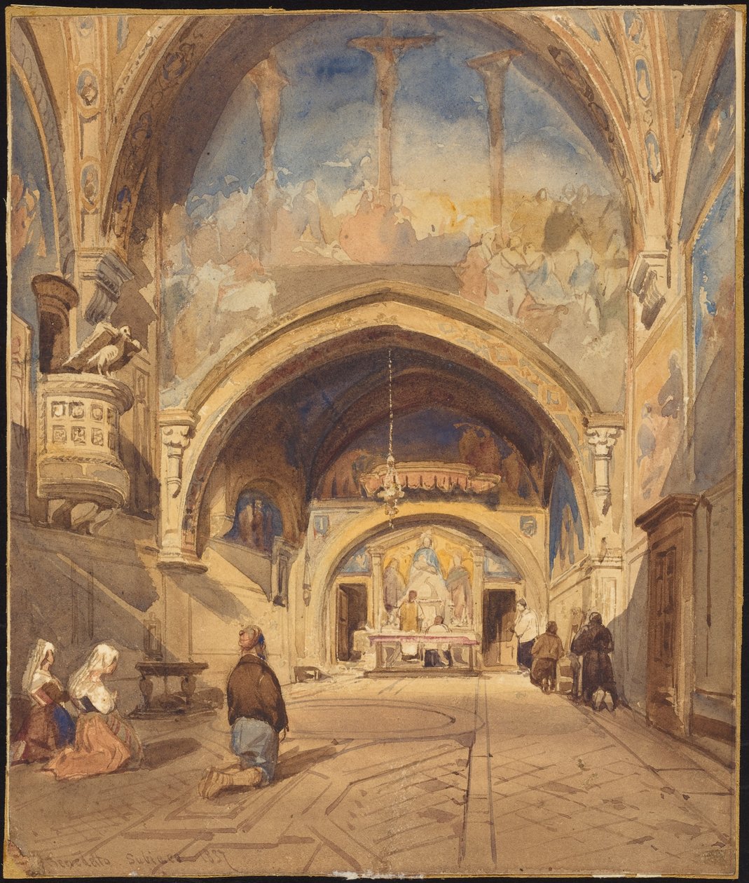 A subiaciói San Benedetto-templom belseje alkotó: William James Muller