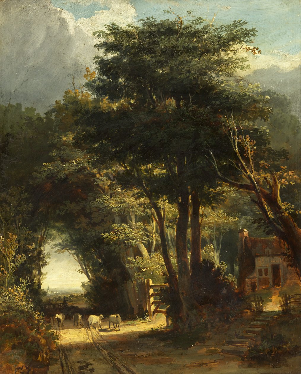 Táj a Frenchay templommal a távolban (olaj, vászon) alkotó: William James Muller