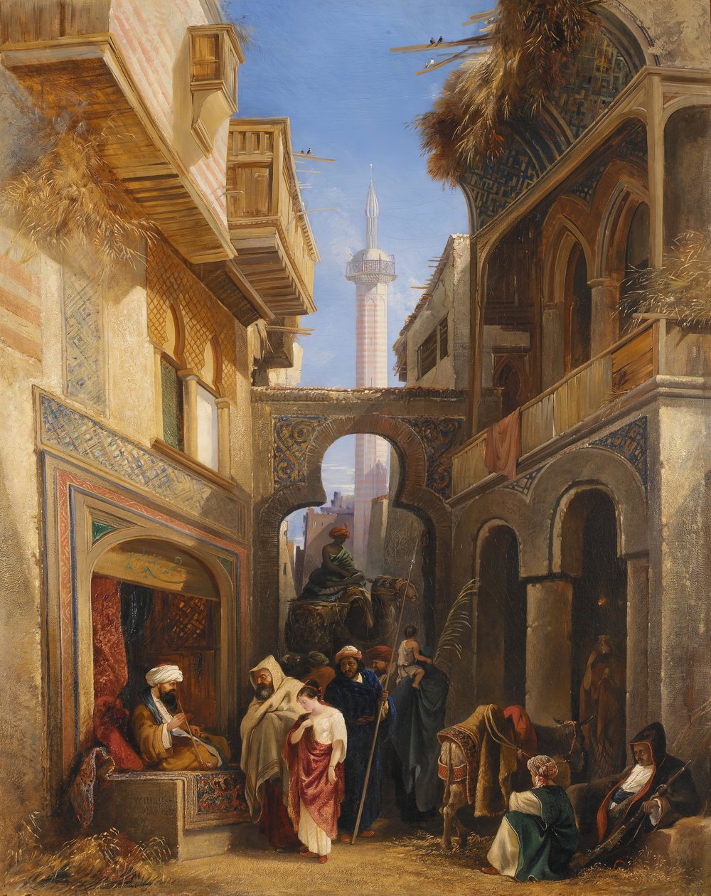 Utcai jelenet Kairóban, 1839. alkotó: William James Muller