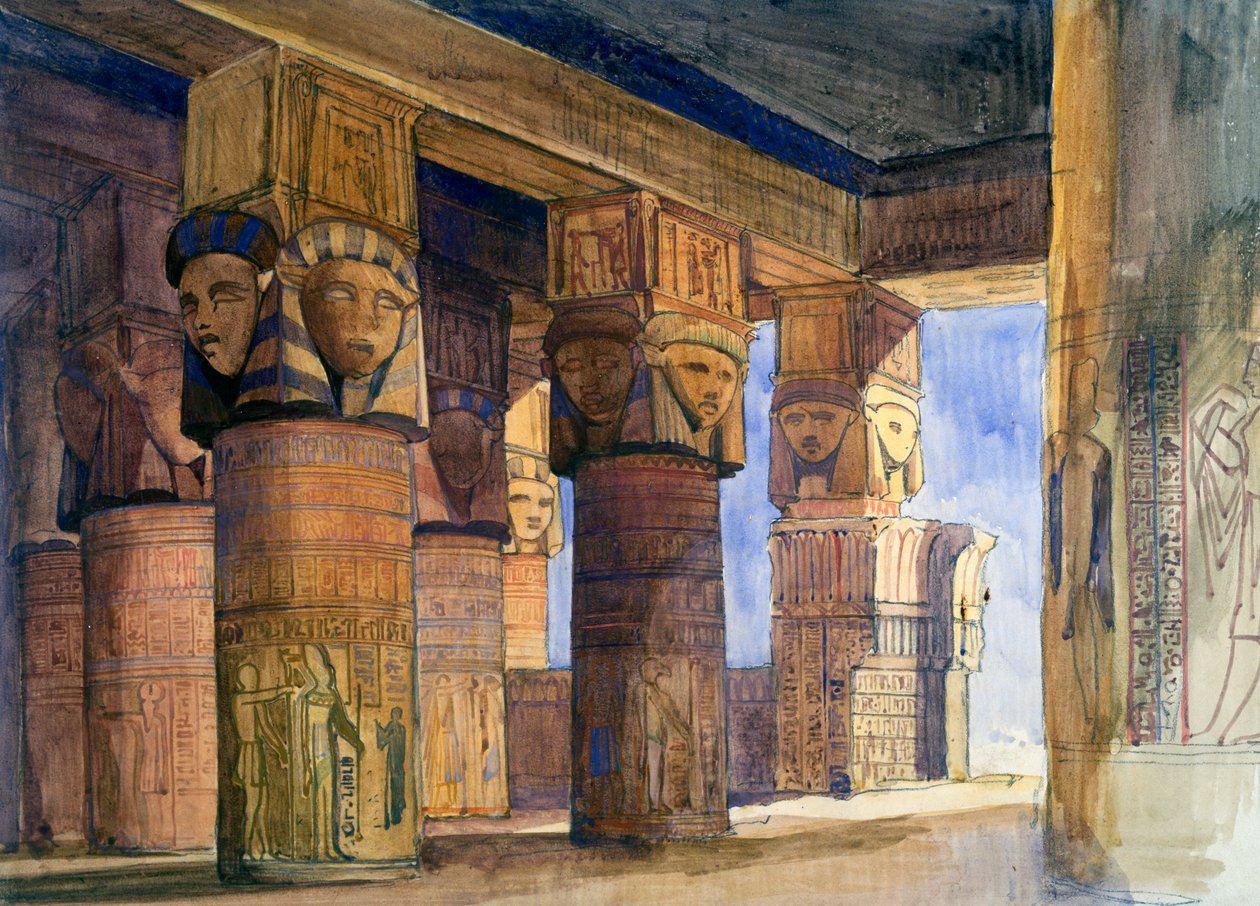 Denderah temploma, Felső-Egyiptom, 1839 alkotó: William James Muller