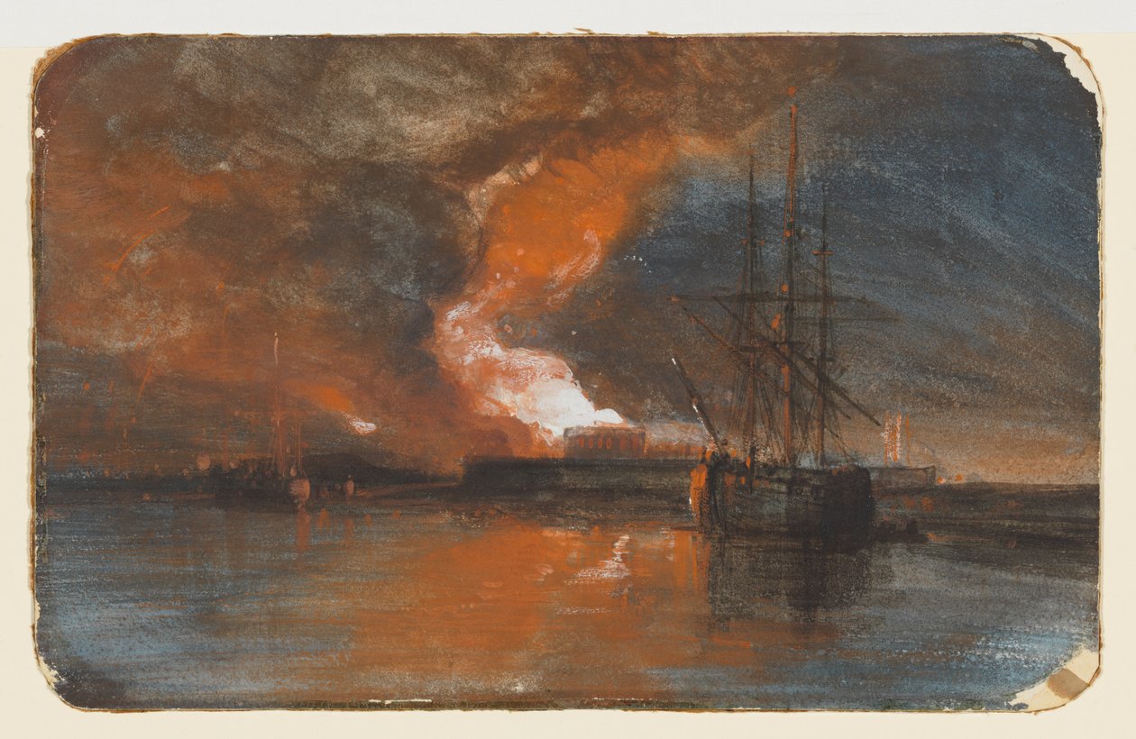 Az új börtön leégése, Bristol alkotó: William James Muller