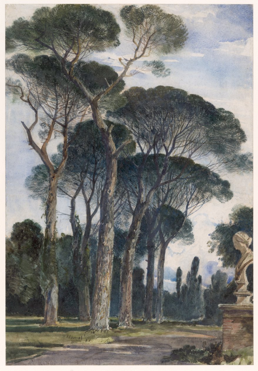 Esernyőfenyők a római Villa Borghesében alkotó: William James Muller