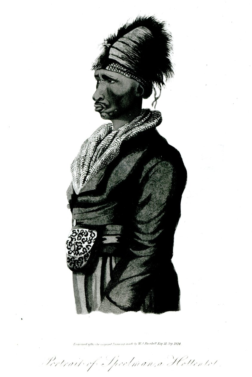 Speelman, hottentotta portréja, 1814 alkotó: William John Burchell