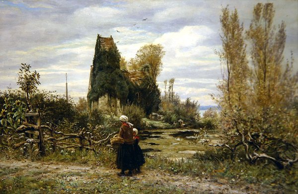Út a rom mellett (olaj, vászon) alkotó: William John Hennessy