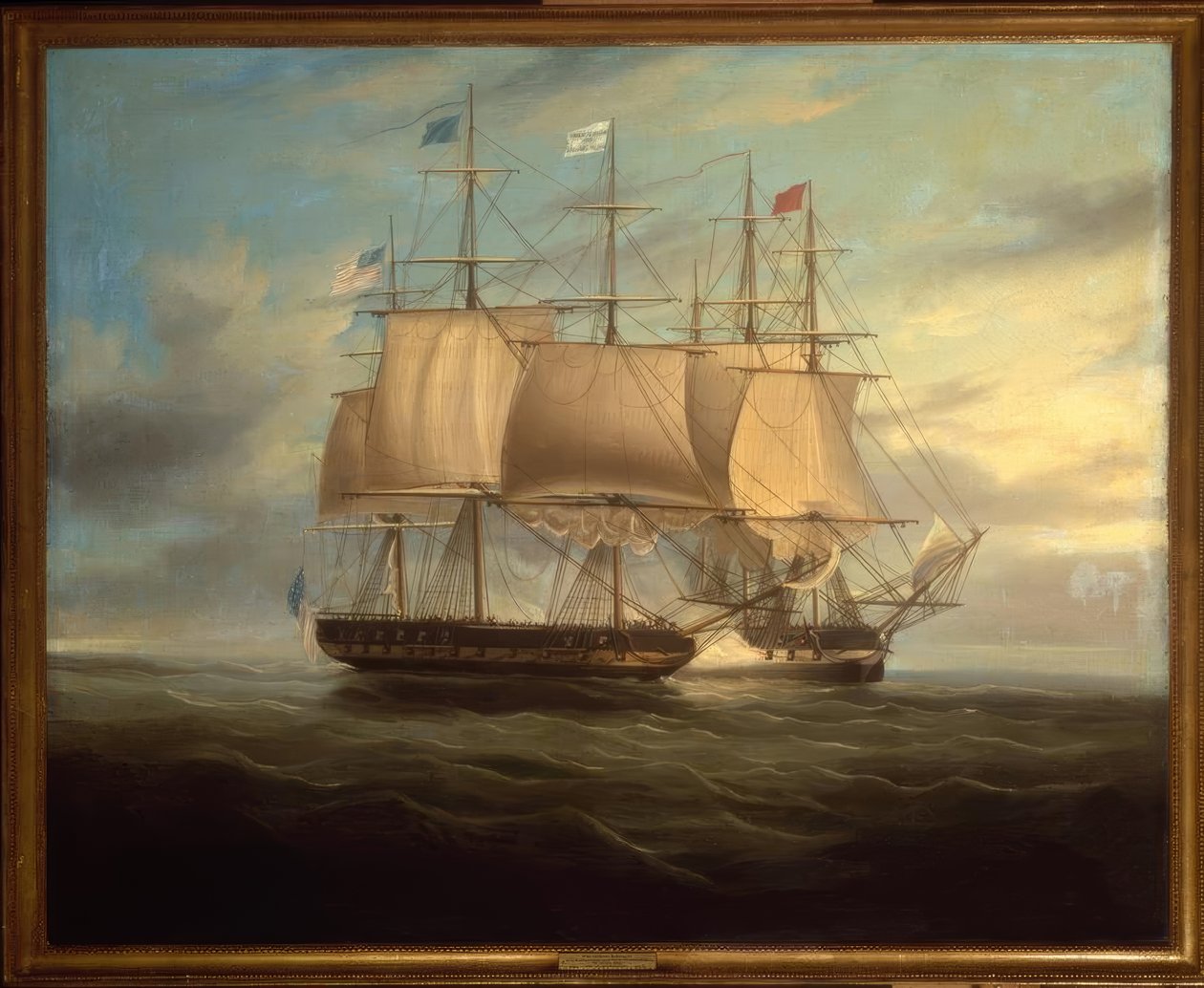 Shannon és Chesapeake kézi harcban, 1813 / Gem. W. J. Huggins alkotó: William John Huggins