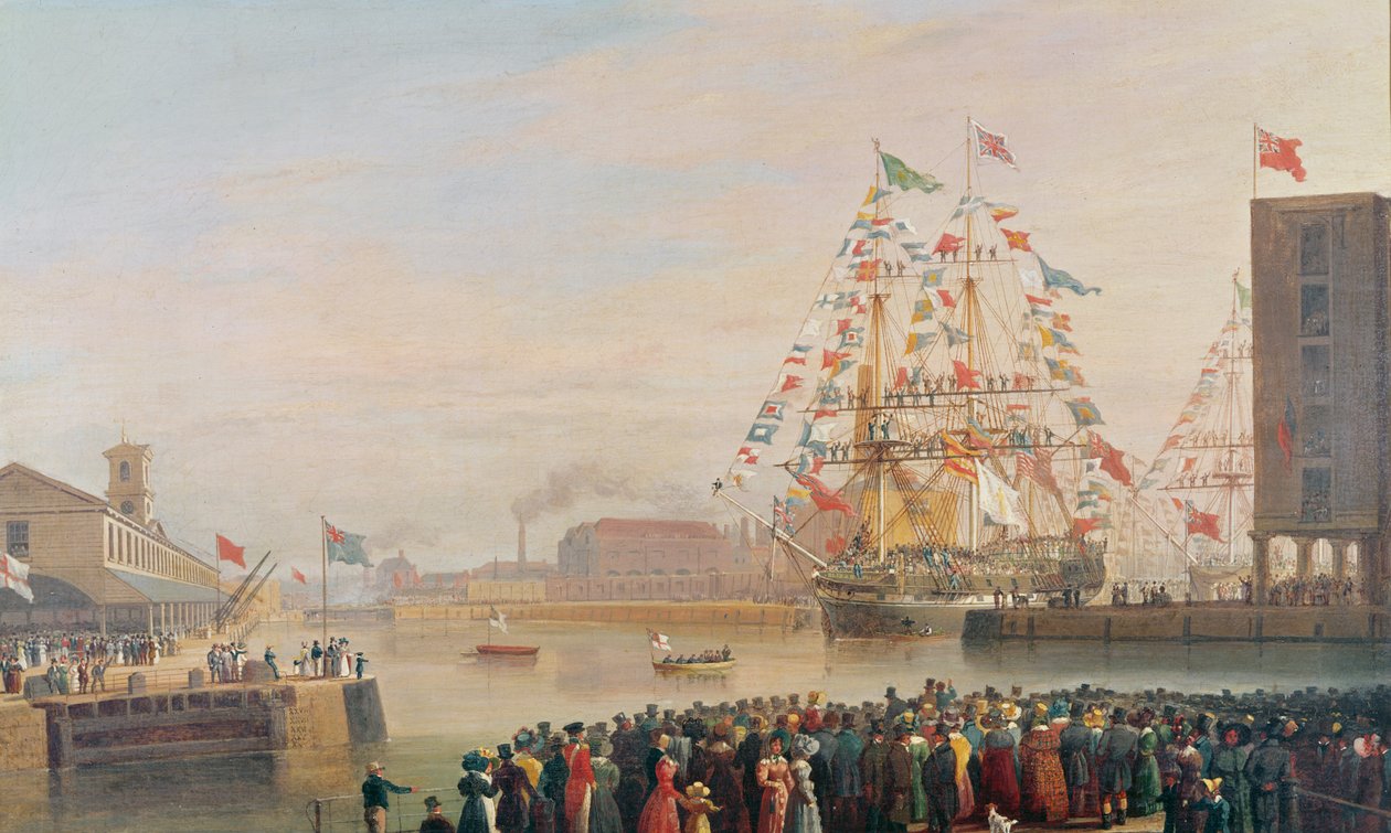 A Szent Katalin dokk megnyitása, 1828. október 25 alkotó: William John Huggins