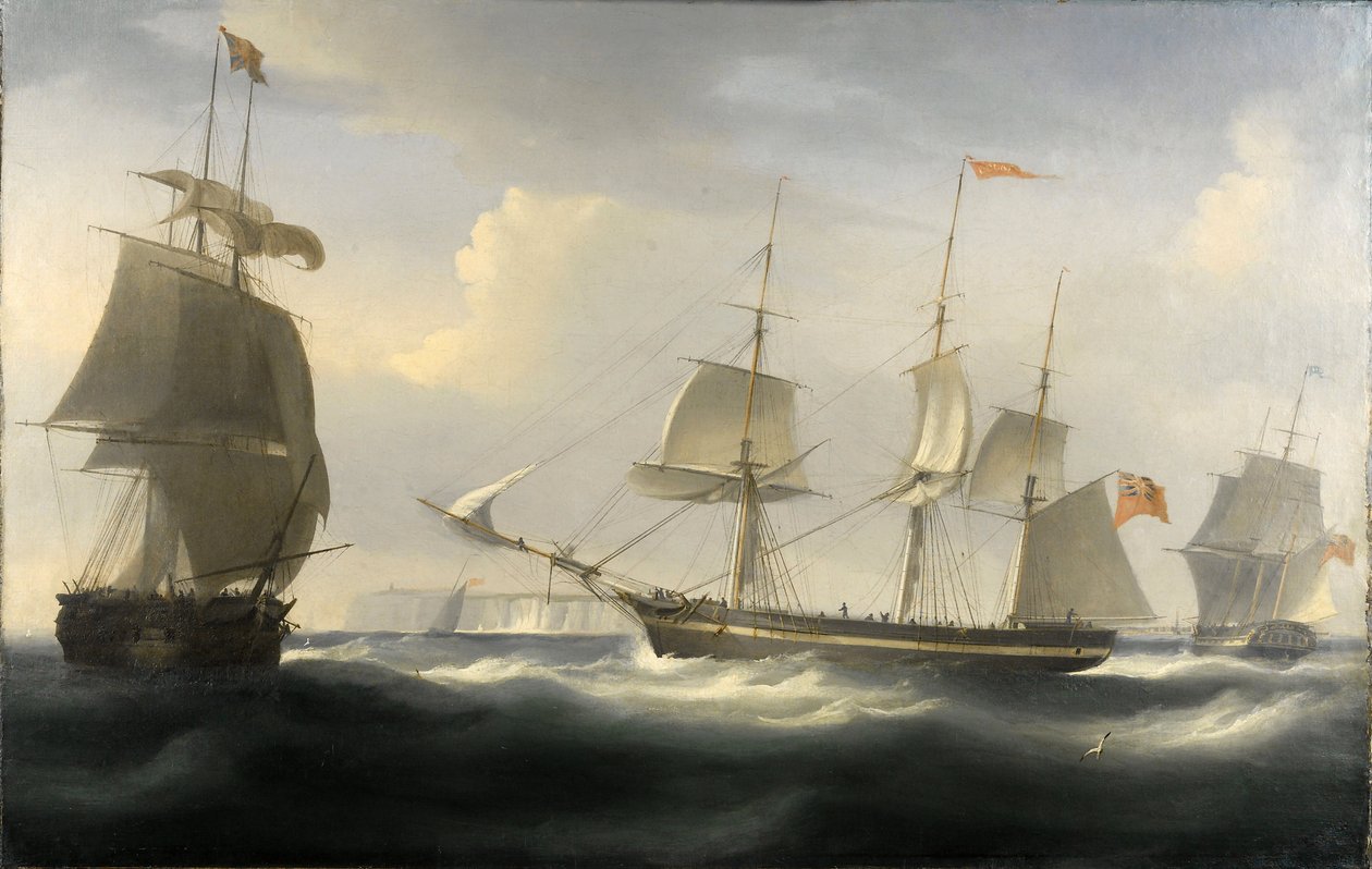A "Delaford" nevű hajó, amelyet 1788-ban építettek a Temzén a London (Anglia) és Kelet-India közötti kereskedelemre. Olaj, vászon, 1830 körül, William John Huggins (1781-1845) alkotása. alkotó: William John Huggins