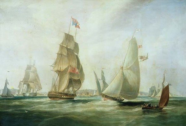 Yachts Racing off the Castle, Cowes (olaj) alkotó: William John Huggins