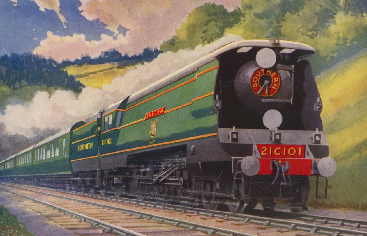 A Southern Railway Main Line Express (színes litográfia) alkotó: William John Patton McDowell