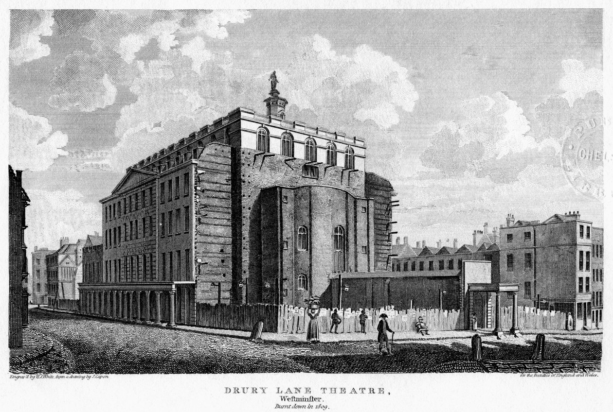Drury Lane Színház, Westminster, London, 19. század. alkotó: William Johnstone White
