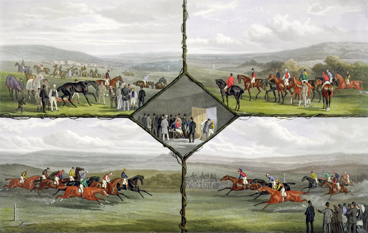 Versenyesemények, metszette Edward Gilbert Hester (1843-1903 körül), kiadó: Arthur Ackermann, 1876 (színes aquatinta). alkotó: William Joseph Shayer