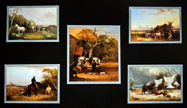 The Farming Seasons, öt darabos készlet (olaj a fedélzeten) alkotó: William Joseph Shayer