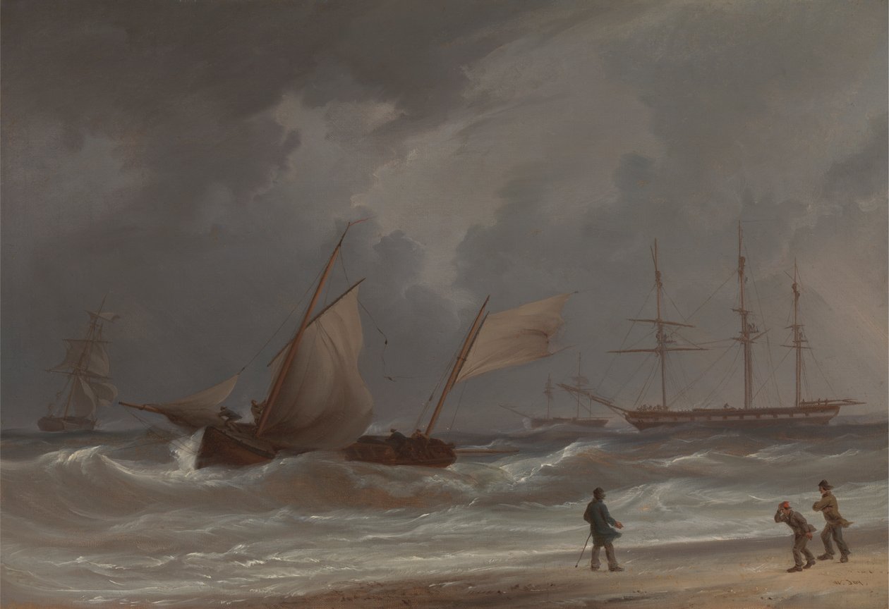 Egy Lugger a partra hajt egy gale-ban alkotó: William Joy