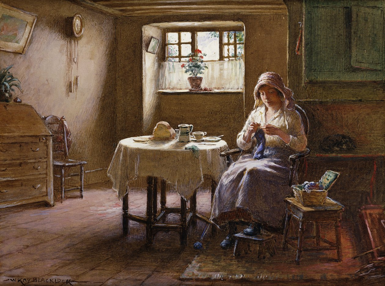 Egy halász felesége – Fifeshire Interior, alkotó: William Kay Blacklock