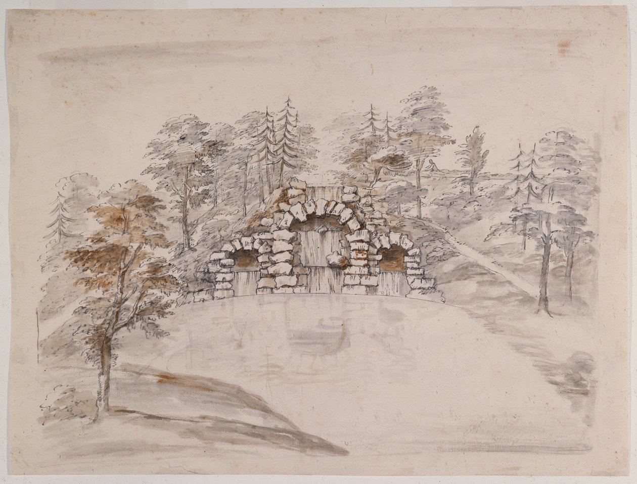 Chiswick, kaszkád dizájn (toll és tinta, és papíron mosható) alkotó: William Kent