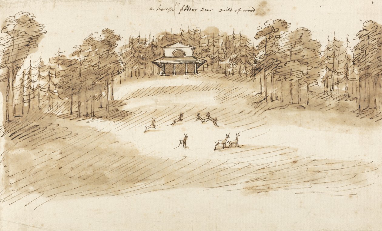 Deer Park (toll és tinta mosással papíron) alkotó: William Kent