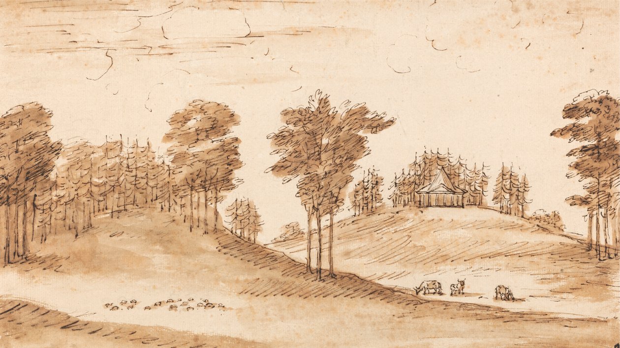 Tervezés egy pavilonhoz egy szarvasparkban alkotó: William Kent