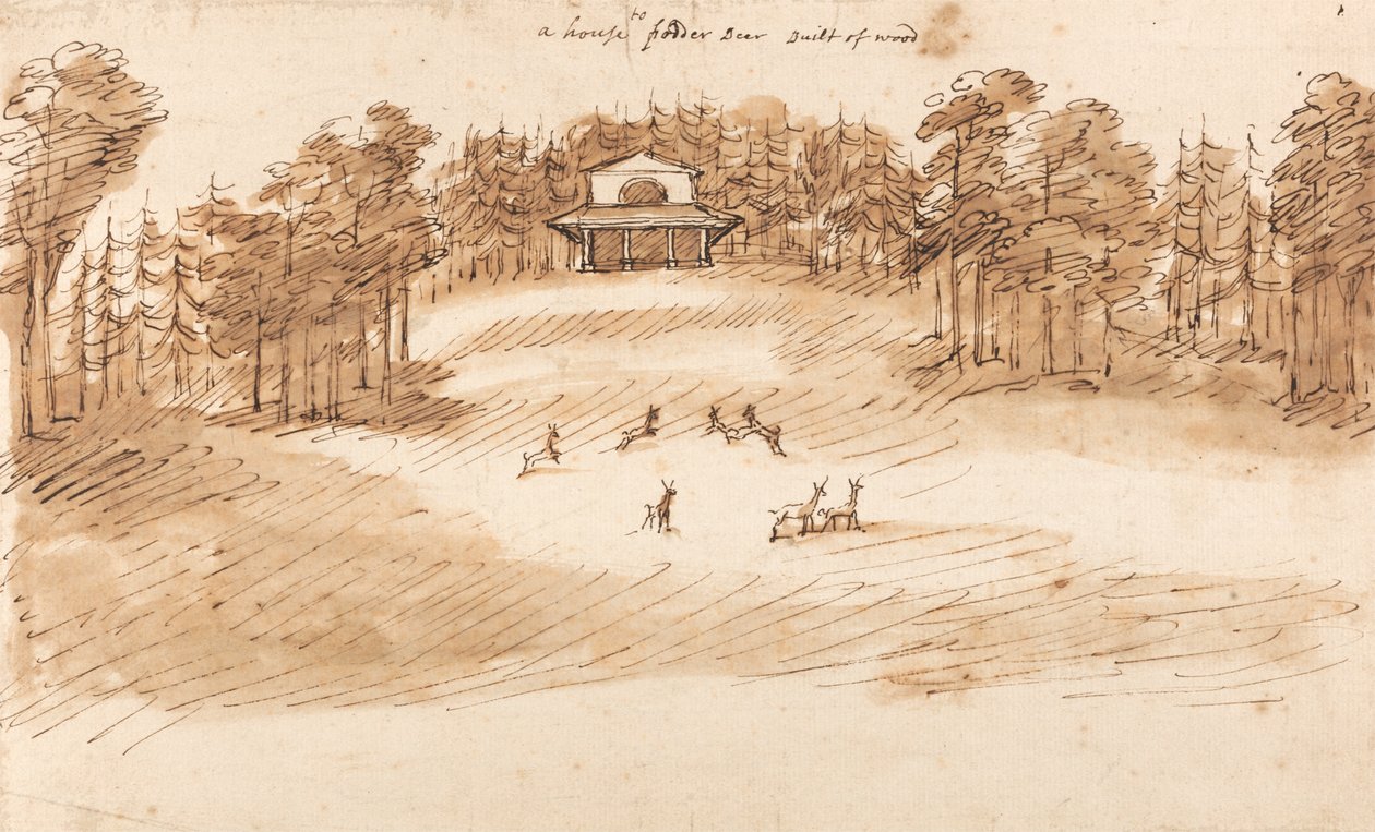 Tervezés egy pavilonhoz egy szarvasparkban alkotó: William Kent