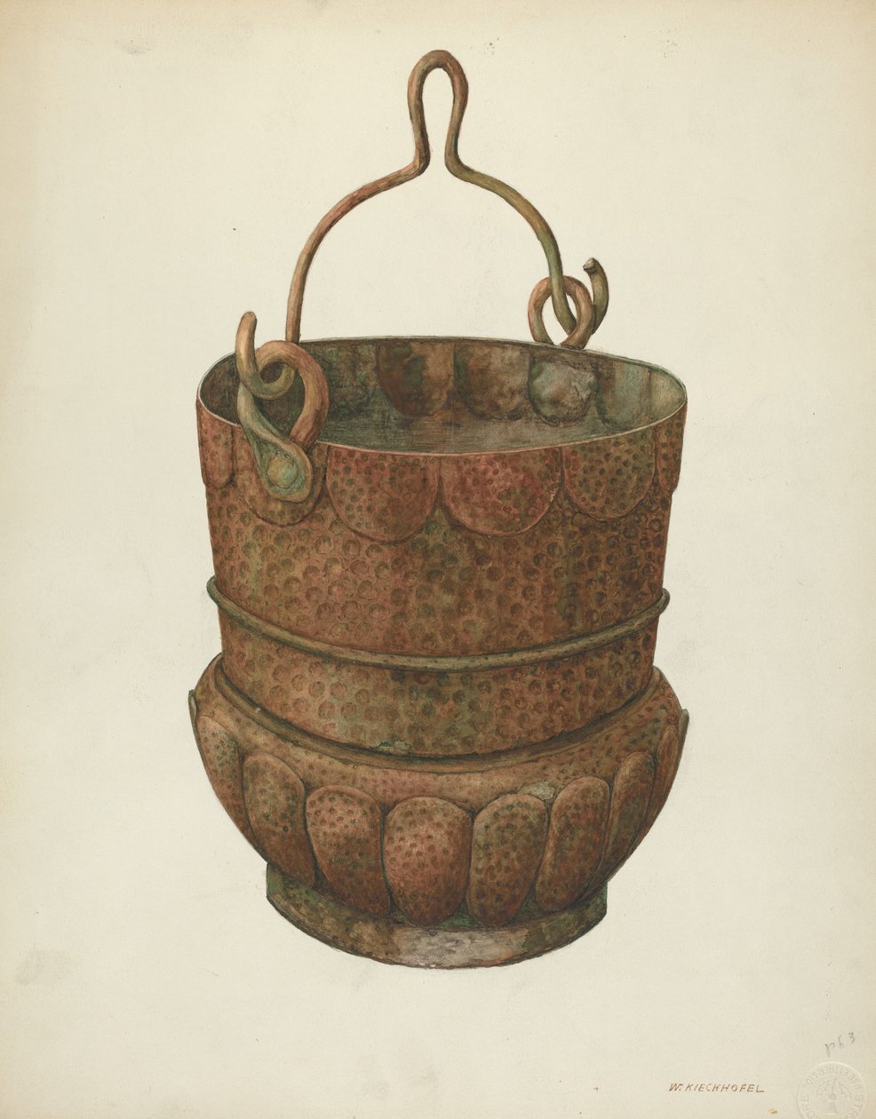 Kalapált-réz vödör, 1938. alkotó: William Kieckhofel