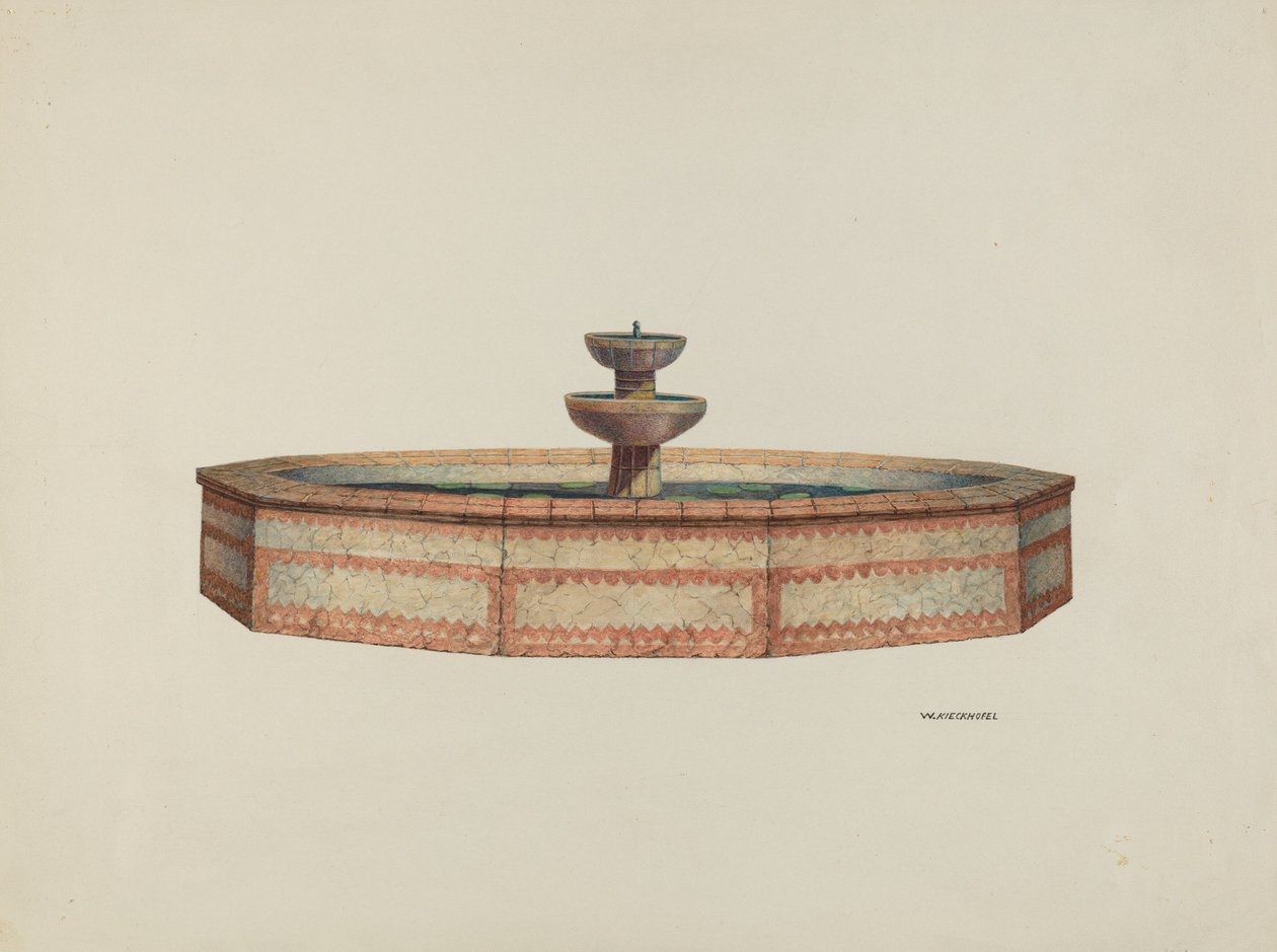 Mission Fountain, 1941. alkotó: William Kieckhofel