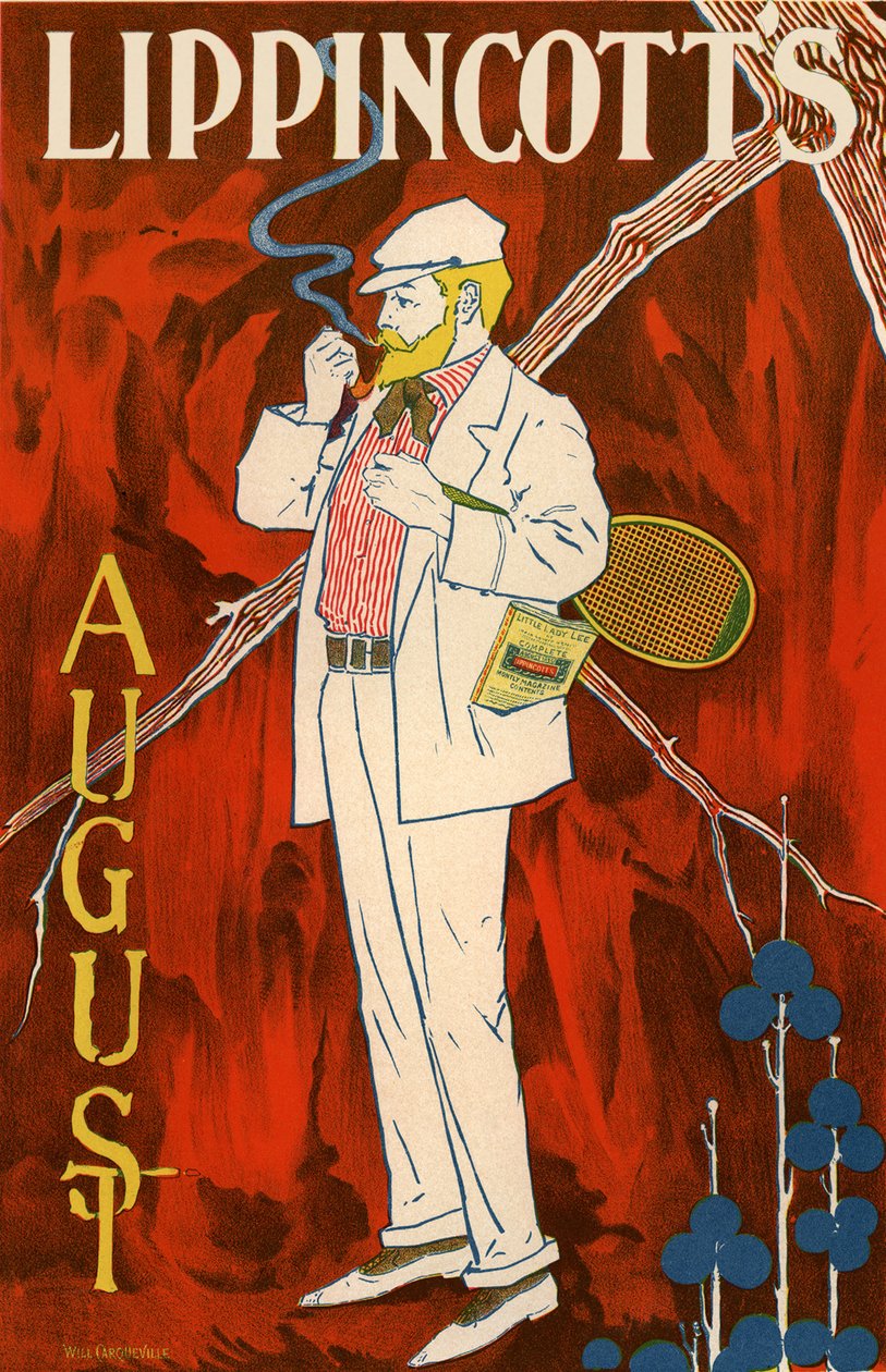 Lippincott augusztusi plakátja, 1895 alkotó: William L. Carqueville