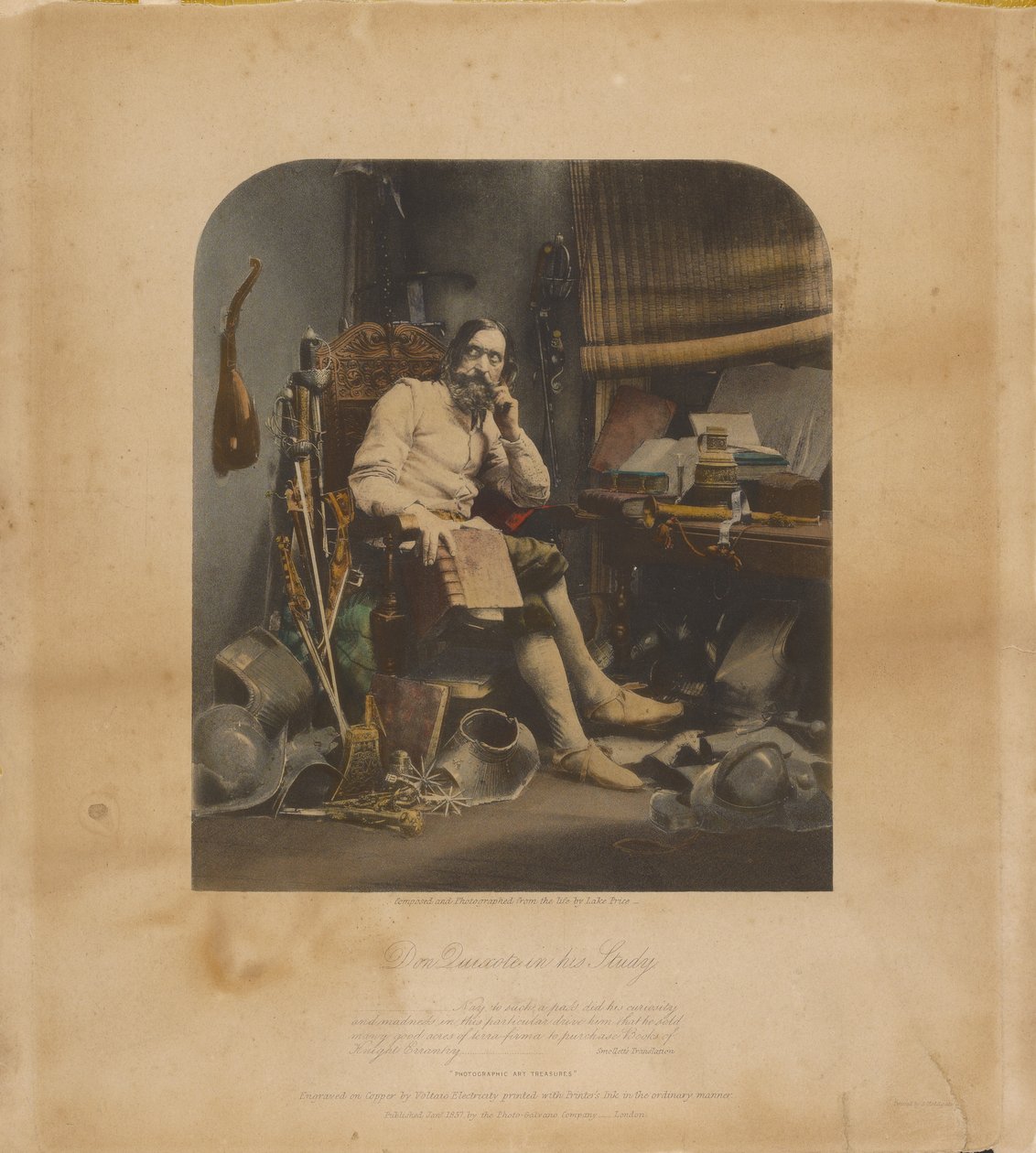 Don Quijote a dolgozószobájában alkotó: William Lake Price
