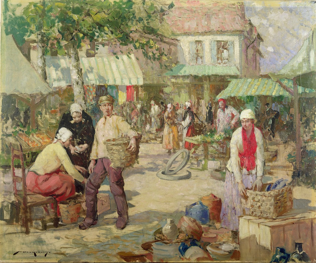 Breton piac (olaj, vászon) alkotó: William Lee Hankey