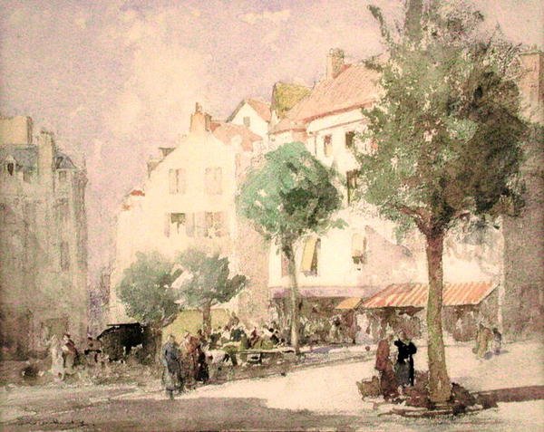 A kontinentális város tér (akvarell ceruzával, papíron) alkotó: William Lee Hankey
