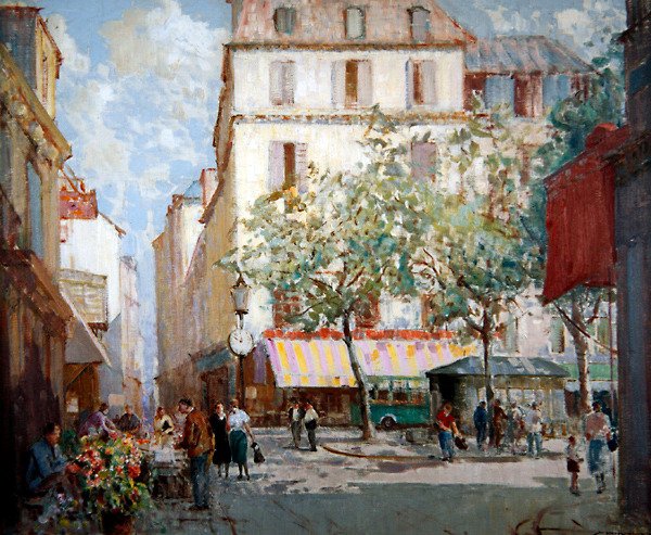 Egy tér Párizsban (olaj, vászon) alkotó: William Lee Hankey