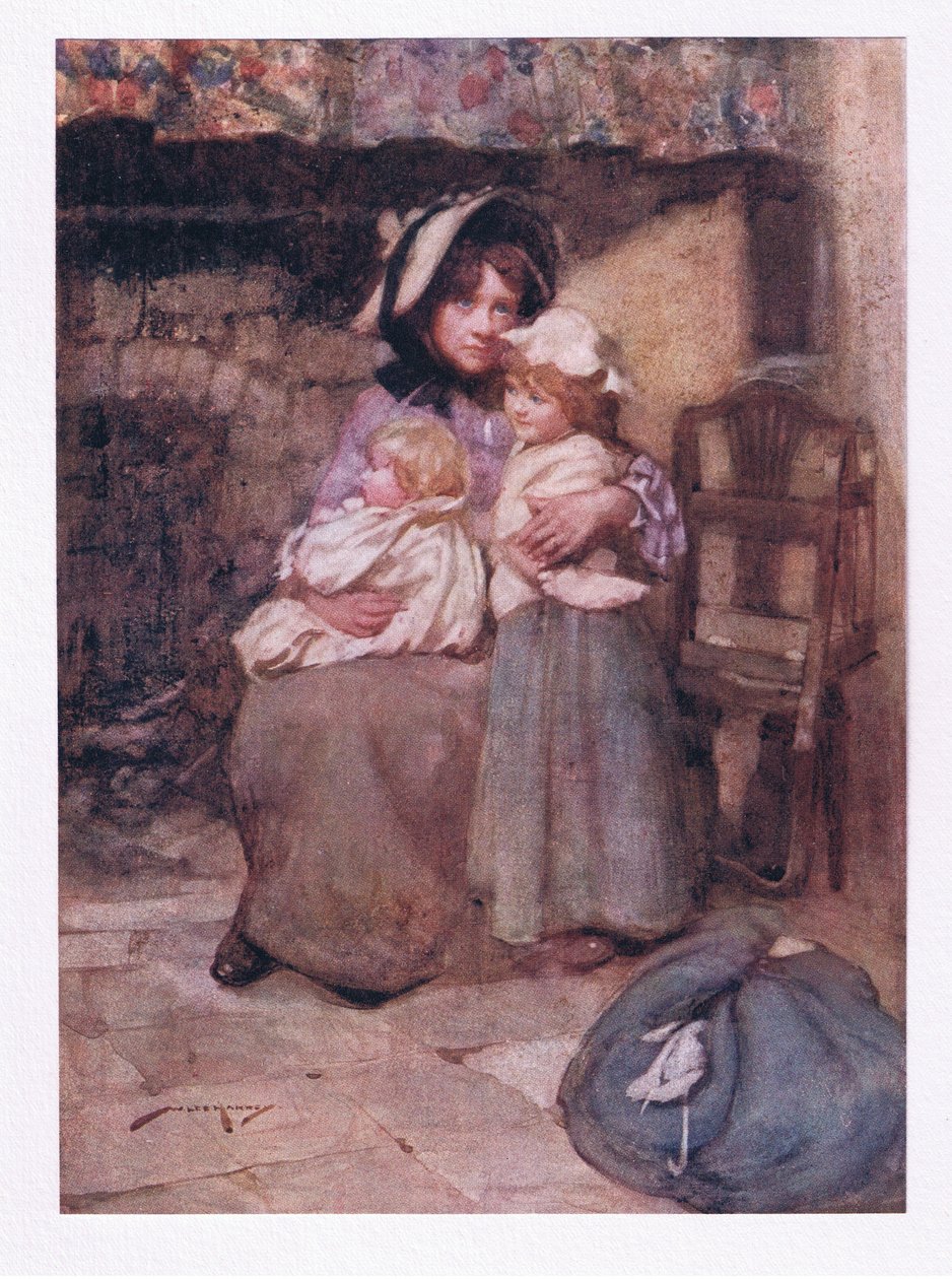 És sok könnyel megcsókolta meggondolatlan kislányait, és szorosan összecsapta őket, bánatában kétszeresen kedves (színes litho) alkotó: William Lee Hankey