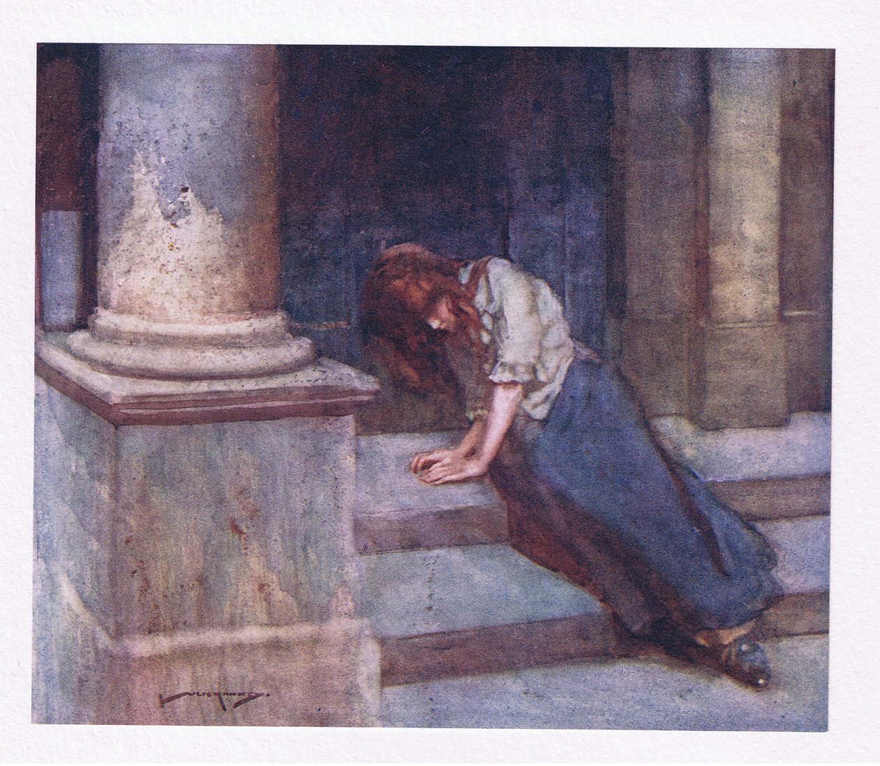 És a hidegtől csípve, a zuhanytól összehúzódva, nehéz szívvel sajnálja azt a szerencsétlen órát (színes litho) alkotó: William Lee Hankey