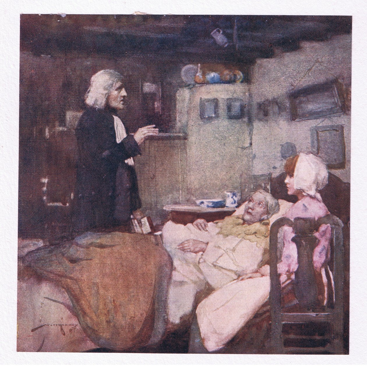 De kötelessége, minden hívásra azonnali, figyelt és sírt, imádkozott és mindenkiért érezte magát (színes litho) alkotó: William Lee Hankey