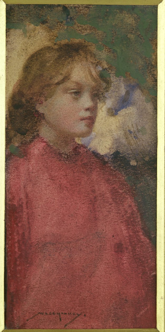 Piros lány (akvarell papíron) alkotó: William Lee Hankey