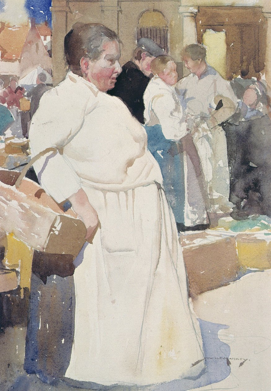 Madame la Menagere, Etaples (akvarell papíron) alkotó: William Lee Hankey