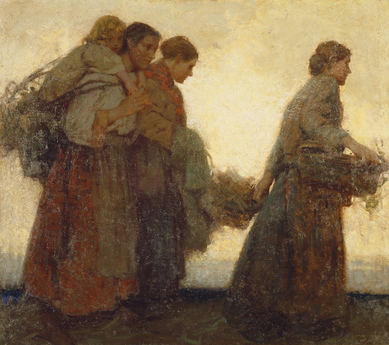 On the Dykes, 1910 körül (olaj, vászon) alkotó: William Lee Hankey